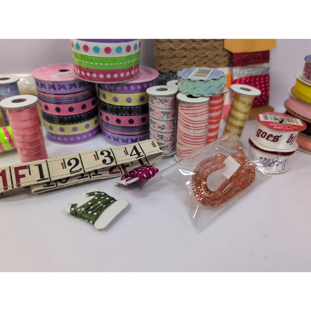 New Trim And Ribbon Lot Floral Butterfly Polka Dot‎ Striped Etc